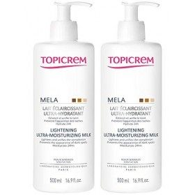 Topicrem - Lait Eclaircissant Ultra Hydratant Peaux Sensibles Mela 2x500ml Topicrem