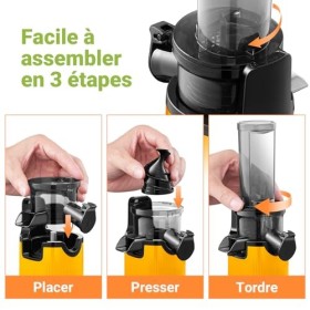 Extracteur de jus AOBOSI-Mini Presse-agrumes électrique lent avec fonction de mastication inversée-extracteur de jus de fruit