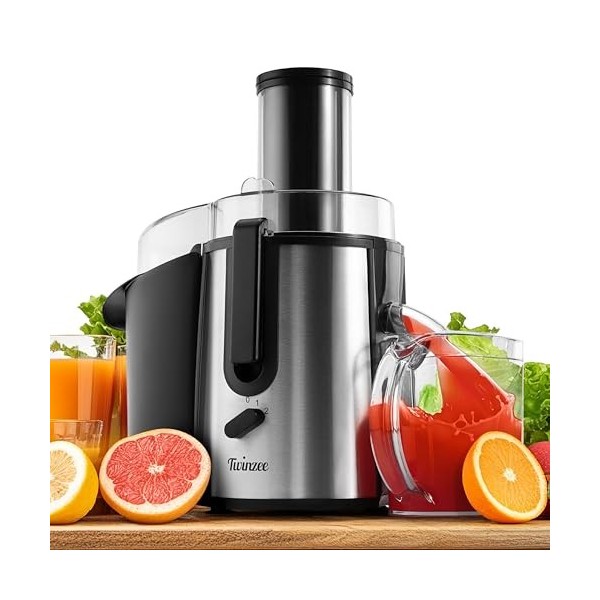 Twinzee Centrifugeuse Extracteur de Jus de Fruits et Légumes - 850W - Juicer avec Goulot 75 mm et 2 Vitesses