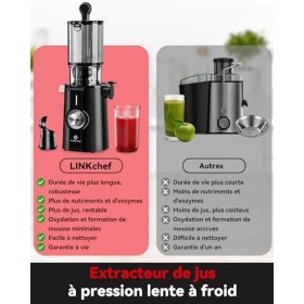 Sans Préparation Extracteur de Jus Vertical, Nettoyage Rapide Extracteur de Jus Lent, 115mm Machine a Jus de Fruit Extracteur