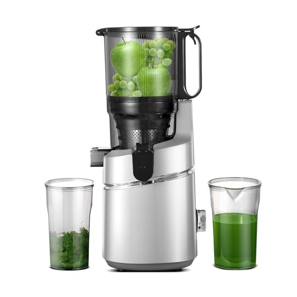 AMZCHEF Extracteur de jus automatique Vos mains libres, Ouverture de 135 mm et capacité de 1,8 L Extracteur de jus de fruits 