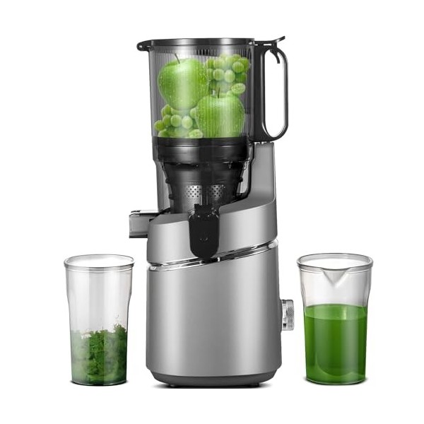 AMZCHEF Extracteur de jus automatique Vos mains libres, Ouverture de 135 mm et capacité de 1,8 L Extracteur de jus de fruits 