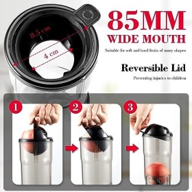 AMZCHEF 250W Extracteur de jus avec 2 filtres brevetés - Extracteur jus goulotte large de 85mm - Machine jus à pression à fro