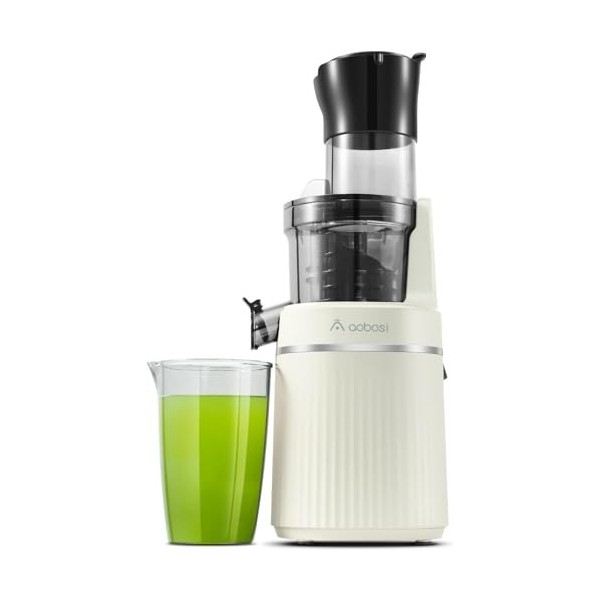 Aobosi Presse-agrumes lent avec grande goulotte dalimentation de 80 mm pour fruits et légumes entiers, presse-agrumes à froi