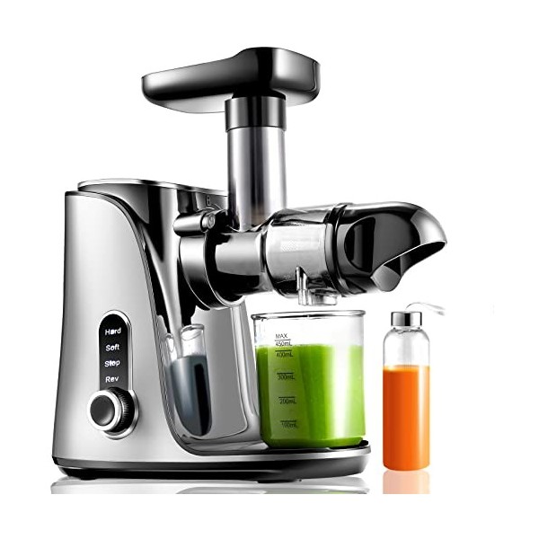 AMZCHEF Extracteur de Jus avec Double Vitesse Modes Soft et Hard - Extracteur de Jus de Fruits et Légumes - Juicer Machine 
