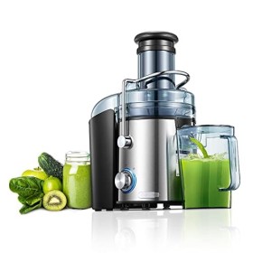 FOHERE Centrifugeuse Extracteur de Jus, 800W Centrifugeuse Fruits et Légumes à 2 Vitesses, Design Anti-goutte, Large Bouche e