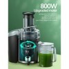 FOHERE Centrifugeuse Extracteur de Jus, 800W Centrifugeuse Fruits et Légumes à 2 Vitesses, Design Anti-goutte, Large Bouche e