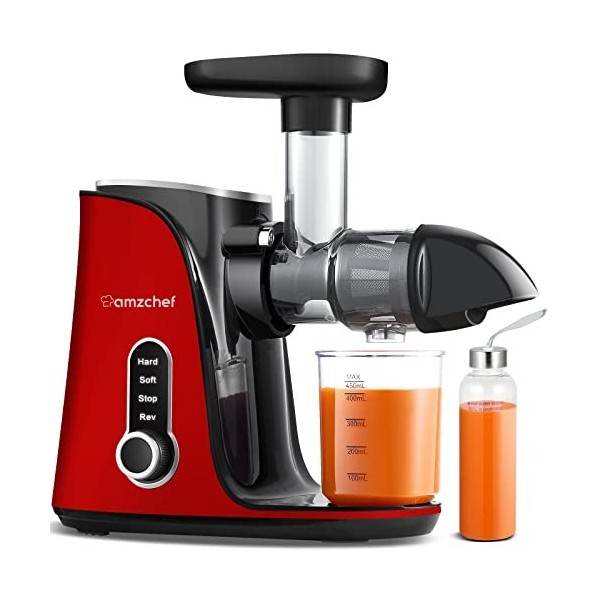 AMZCHEF Extracteur de Jus avec Double Vitesse Modes Soft et Hard - Extracteur de Jus de Fruits et Légumes - Juicer Machine 