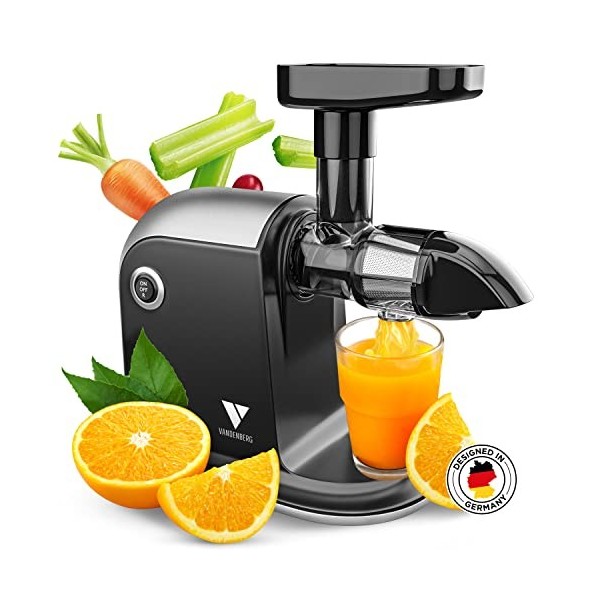 Vandenberg [LORIGINAL] - Slow Juicer de légumes et de fruits - [150 W] - Extracteur de jus électrique avec fonction dinvers