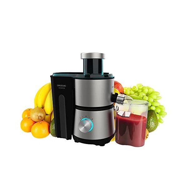 Cecotec Centrifugeuse Juice&Fresh 400 Titan White. 400 W, Vitesse 20000 tr/min, Réservoir de pulpe avec 1L, 2 Vitesses, Disqu