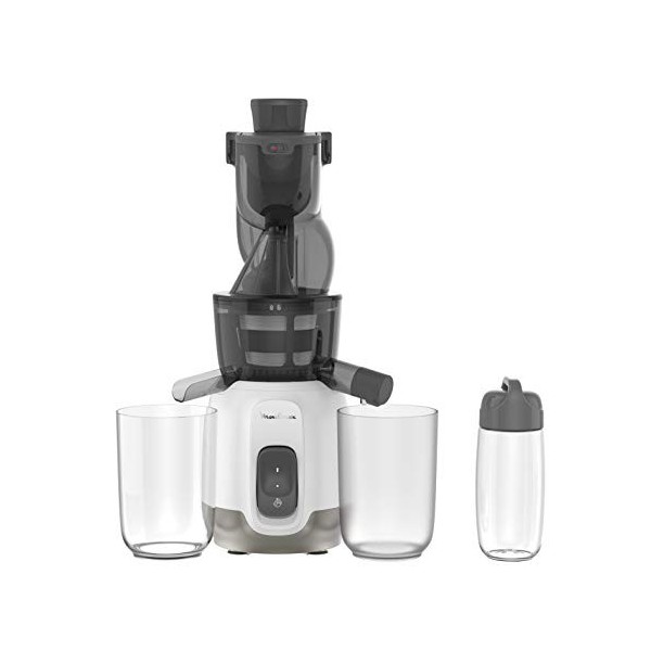 MOULINEX ULTRA JUICE EXTRACTEUR de jus à froid 2 filtres Gourde 600 mL Goulotte Extra-large 85 mm Programme automatique Easy 