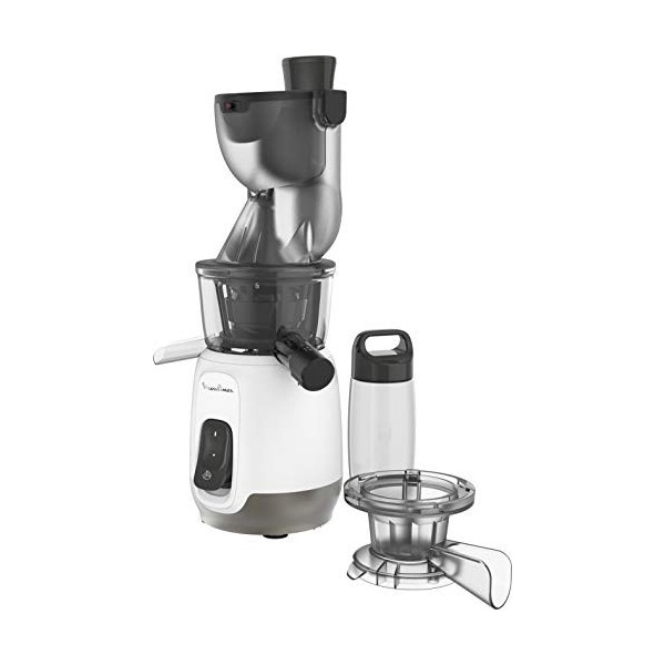 MOULINEX ULTRA JUICE EXTRACTEUR de jus à froid 2 filtres Gourde 600 mL Goulotte Extra-large 85 mm Programme automatique Easy 