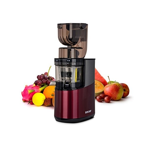 Extracteur de Jus BioChef Atlas Whole Slow Juicer PRO - Puissance maximale 400W / 40 tr/min, Grande Ouverture, Moteur très pu