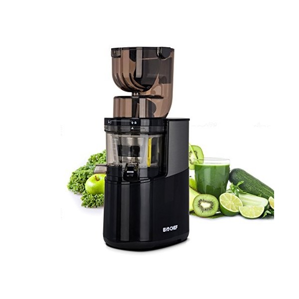 Extracteur de Jus BioChef Atlas Whole Slow Juicer PRO - Puissance maximale 400W / 40 tr/min, Grande Ouverture, Moteur très pu