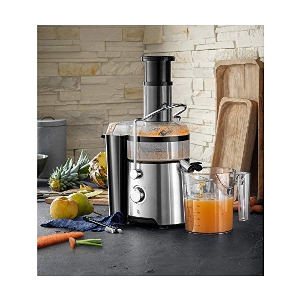 WMF Kult X Centrifugeuse électrique en acier inoxydable 500 W pour gros morceaux de fruits, pichet à jus 1,2 l, filtre à mous
