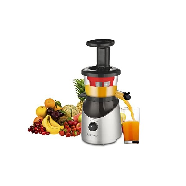 BEPER 90.421R Extracteur de Jus Centrifugeuse, Inox/Noir, 150 W