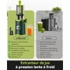 Sans Préparation Extracteur de Jus Vertical, Nettoyage Rapide Extracteur de Jus Lent, 115mm Machine a Jus de Fruit Extracteur