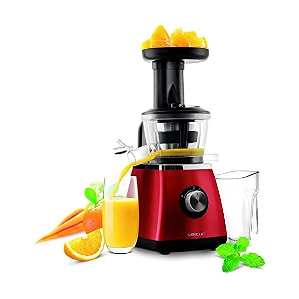 SENCOR SSJ 4042RD Extracteur de Jus Lent, 400 W, Rouge
