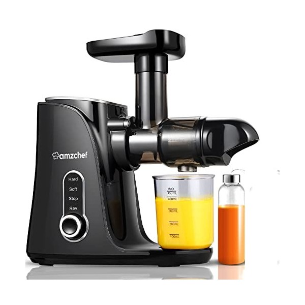 AMZCHEF Extracteur de Jus avec Double Vitesse Modes Soft et Hard - Extracteur de Jus de Fruits et Légumes - Juicer Machine 