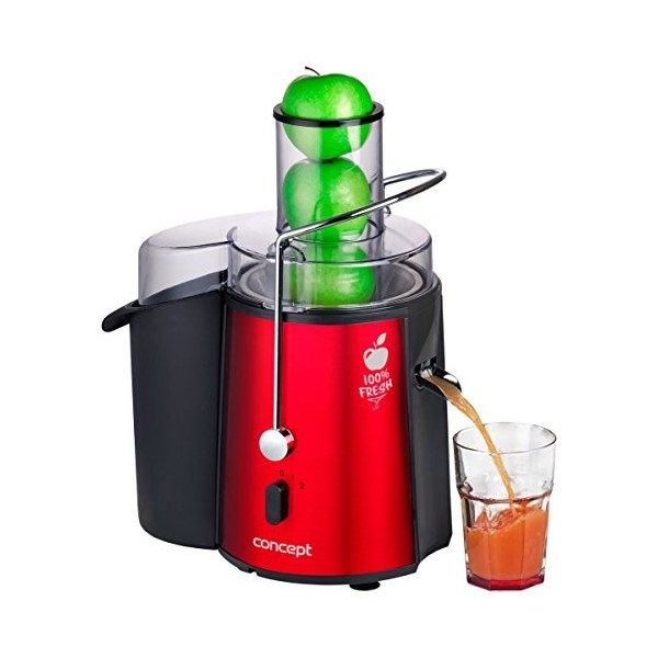 CONCEPT LO7026 Electroménager Fresh, Extracteur de Jus, Goulot XXL 7,2 cm, Deux Vitesses, 16 800 Tours/Minute inox, 1000 W