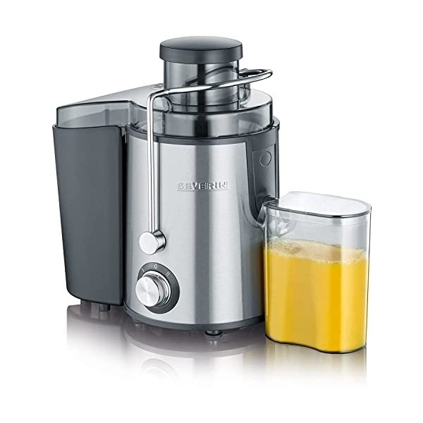 SEVERIN Centrifugeuse, Avec Récipient à Jus de 500 ml, 400 W, ES 3566, Noir/Inox