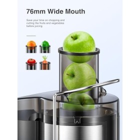 Reemix Centrifugeuse Extracteur de Jus, Centrifugeuse Fruits et Legumes à 2 Vitesses, 65 MM Large Bouche, Pieds Antidérapants