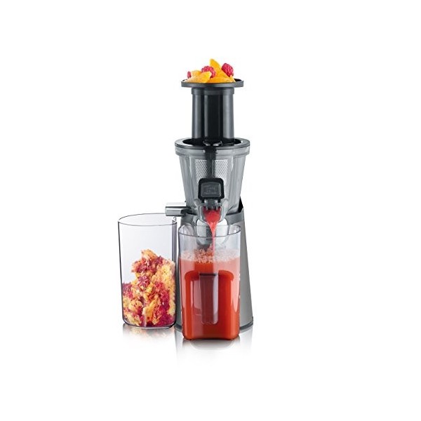 SEVERIN Slow Juicer - Centrifugeuse pour jus, sorbets, glaces, confitures et autres, presse-agrumes électrique en acier inoxy