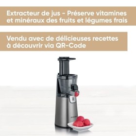 SEVERIN Slow Juicer - Centrifugeuse pour jus, sorbets, glaces, confitures et autres, presse-agrumes électrique en acier inoxy