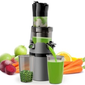 Keenray Extracteur de Jus, Jus de Fruits et Légumes à Mastication Lente, Slow Juicer Jus Frais et Santé, sans BPA, 80 mm Larg