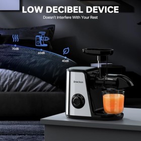 Muchen Extracteur de Jus Élite - Presse-Agrumes à Froid pour Fruits et Légumes, Sans BPA, avec Double Tasse et Brosse, Foncti