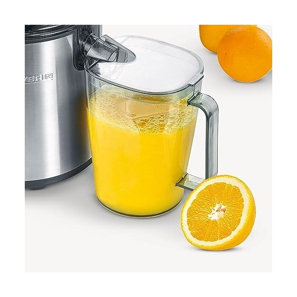 SEVERIN Centrifugeuse, Avec Récipient à Jus de 1,1 L, 800 W, ES 3570, Noir/Inox