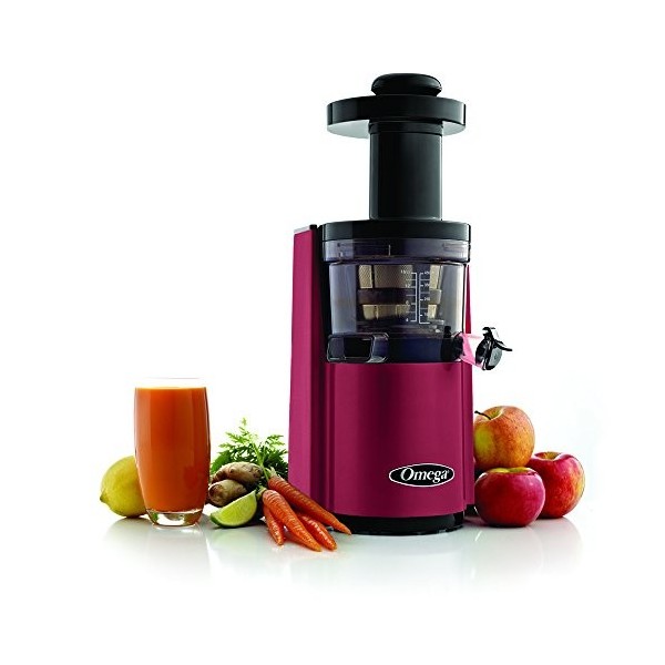 Omega VSJ843RR Hurom Extracteur de Jus Vertical Rouge