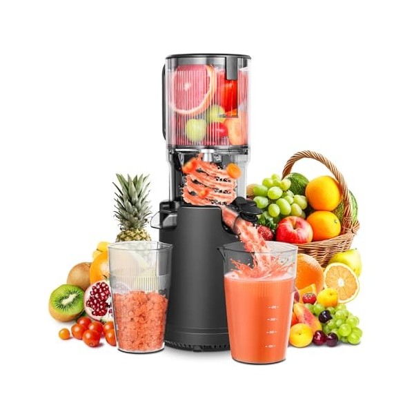 AOBOSI Extracteur de Jus126MM Grande Goulotte dAlimentation Pour Fruits et Légumes Entiers, Extracteurs de Jus avec Moteur à