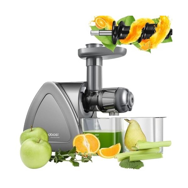 Extracteur de Jus, Aobosi Sans BPA extracteur de jus de fruits et légumes avec Fonction Reverse,Moteur Silencieux, Rendement 