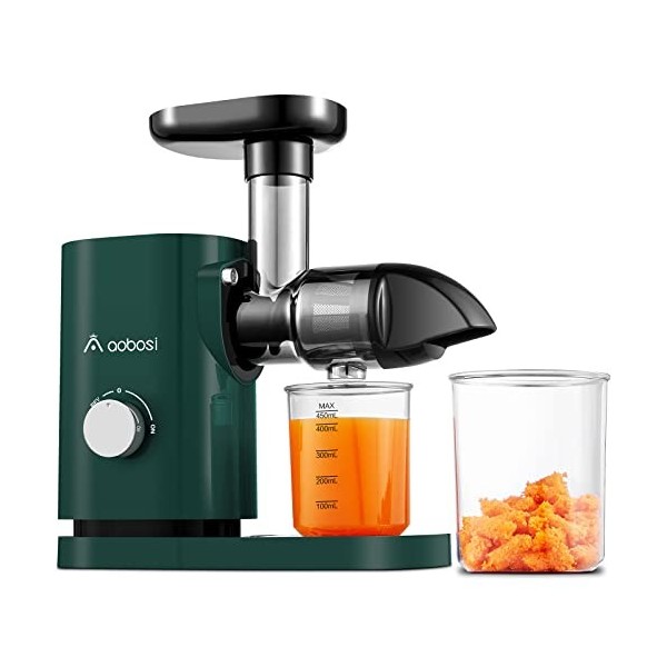 Aobosi Extracteur de Jus, Extracteur de Jus de Fruits et Légumes avec moteur silencieux & tasse à jus & brosse de nettoyage, 