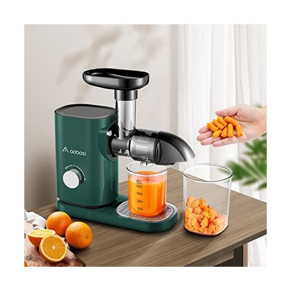 Aobosi Extracteur de Jus, Extracteur de Jus de Fruits et Légumes avec moteur silencieux & tasse à jus & brosse de nettoyage, 