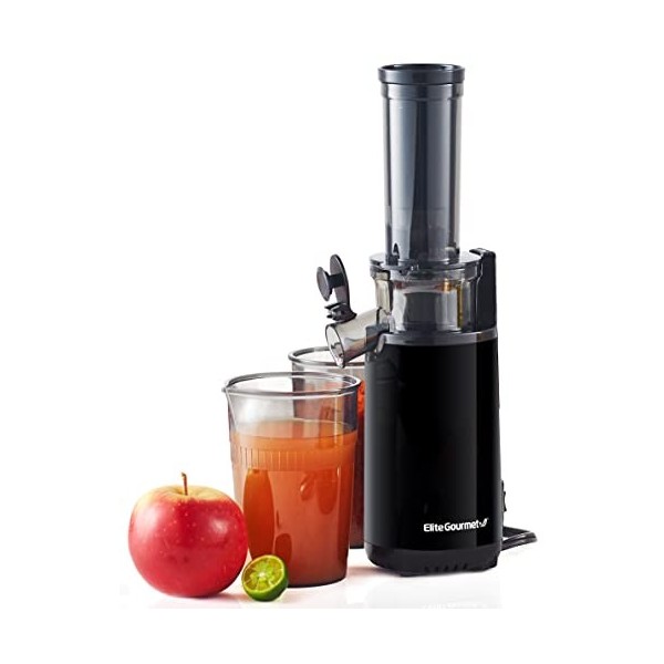 Elite Gourmet EJX600 Extracteur de jus lent à mastiquer compact et peu encombrant, presse à froid, riche en nutriments et en 