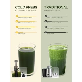 Presse-agrumes à mâcher, machine de presse-agrumes à froid Reemix taille compacte, extracteur de jus, nutriments et vitamines