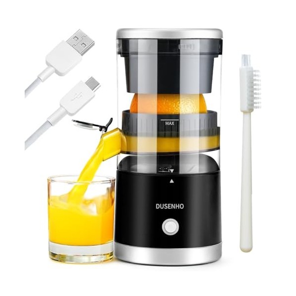 Presse Agrume Electrique Extracteur Jus USB Chargement pour Citron, Orange | 45 W | bec Anti-gouttes | Haut rendement | Porta