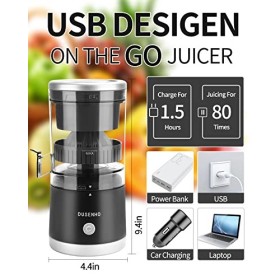 Presse Agrume Electrique Extracteur Jus USB Chargement pour Citron, Orange | 45 W | bec Anti-gouttes | Haut rendement | Porta