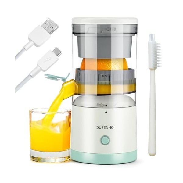 Presse Agrume Electrique Extracteur Jus USB Chargement pour Citron, Orange | 45 W | bec Anti-gouttes | Haut rendement | Porta