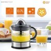 MasterJuicer : presse agrume electrique | 700 ml, Rotation Bidirectionnelle, 40W | 2 cônes, BPA Free, Anti-goutte et Lavable 