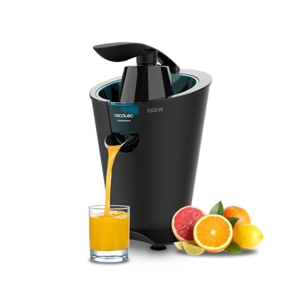 Cecotec Presse Agrume Electrique EssentialVita PowerFresh 1000 Black. Presse-Agrumes Électrique 1000 W Avec Bras Levier, Une 