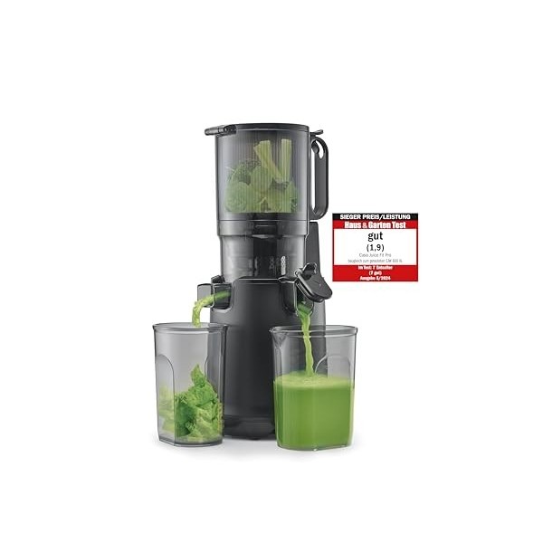 CASO Juice Fit Pro - Presse-agrumes lent, pressé doux et doux grâce à la faible vitesse de rotation 40 tr/min , Filln Juice
