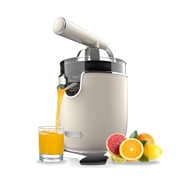 Cecotec Presse-agrumes électrique Xqueeze RetroJuice 1000. Pour oranges et agrumes, 1000 W, filtre inox, 2 cônes amovibles, c