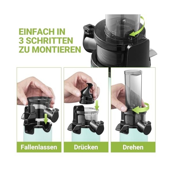 Extracteur de jus AOBOSI-agrumes électrique lent avec fonction de mastication inversée-extracteur de jus de fruits et légumes