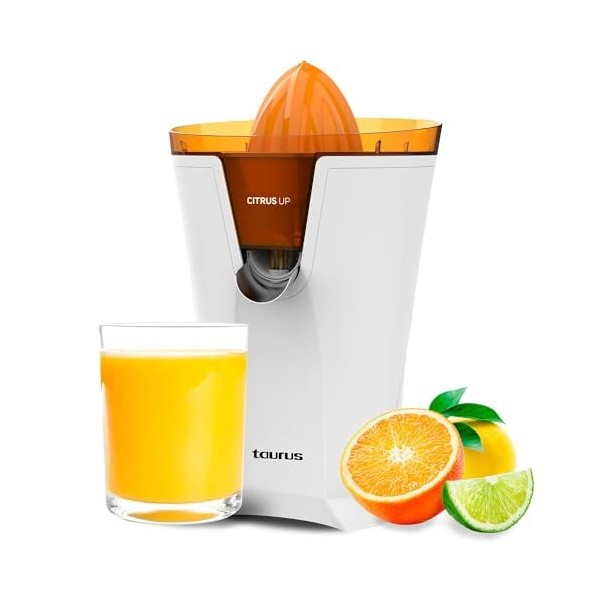 Taurus - Presse-agrumes extra-haut Citrus Up | 40W | écoulement continu | 2 cônes extracteurs | réservoir 200 ml | verres jus