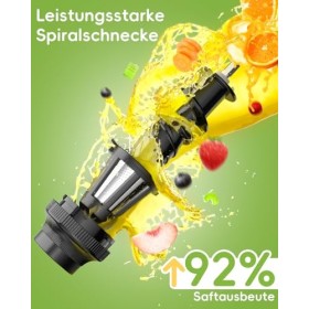 BioloMix, presse-agrumes, presse-légumes et presse-fruits, moteur silencieux et fonction anti-cloque, facile à nettoyer, noir