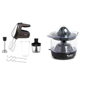 Moulinex Powermix Silence Batteur, 600 W, Technologie silencieuse, Variateur de vites & Presse-agrume électrique, Double rota