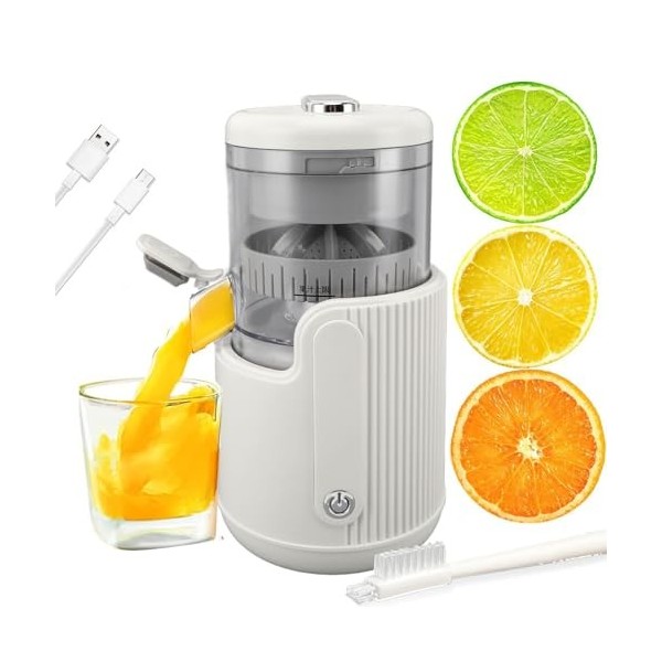 Presse-agrumes électriques pour Agrumes, Presse-agrumes électrique Rechargeable, Presse-agrumes Portable Compact avec Câble U